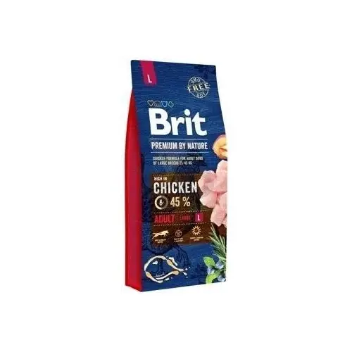 Végkiárusítás Brit Premium By Nature Adult L csirkehússal 15 kg