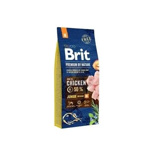 Végkiárusítás Brit Premium By Nature Junior M csirkével 15 kg