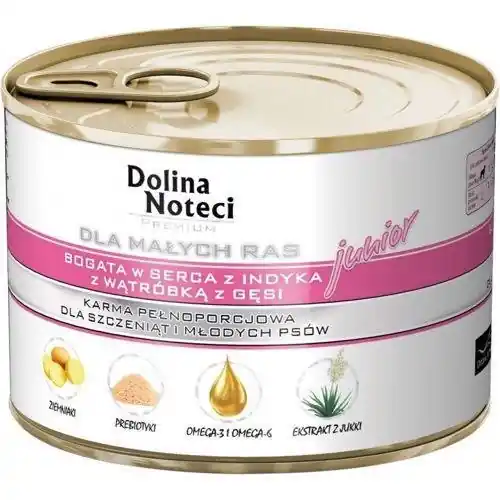 Dolina Noteci Premium for Small Breeds Junior pulykaszívben és libamájban gazdag junior 185g Alacsony ár