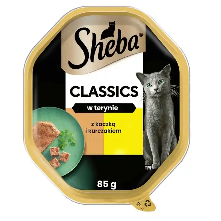 SHEBA Finesse tál 85 g – teljes értékű nedves eledel felnőtt macskáknak, kacsával és csirkével, pástétom formájában Biztonságos fizetés