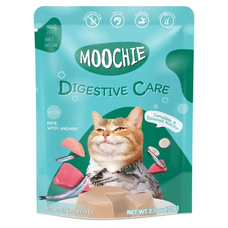 Vásárlói kedvenc MOOCHIE Emésztést segítő készítmény szardellával 12x70 g emésztést segítő készítmény