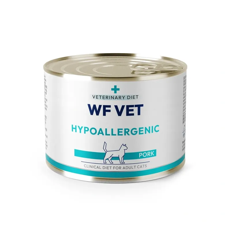 Árengedmény WF VET hipoallergén macskaeledel sertéshússal, 200 g
