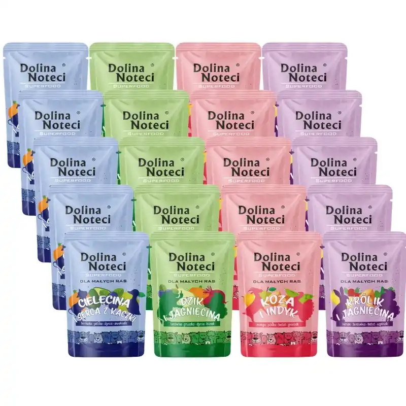 Outlet Dolina Noteci Superfood nedves kutyaeledel kistestű kutyáknak, ízválogatás, 20x100 g