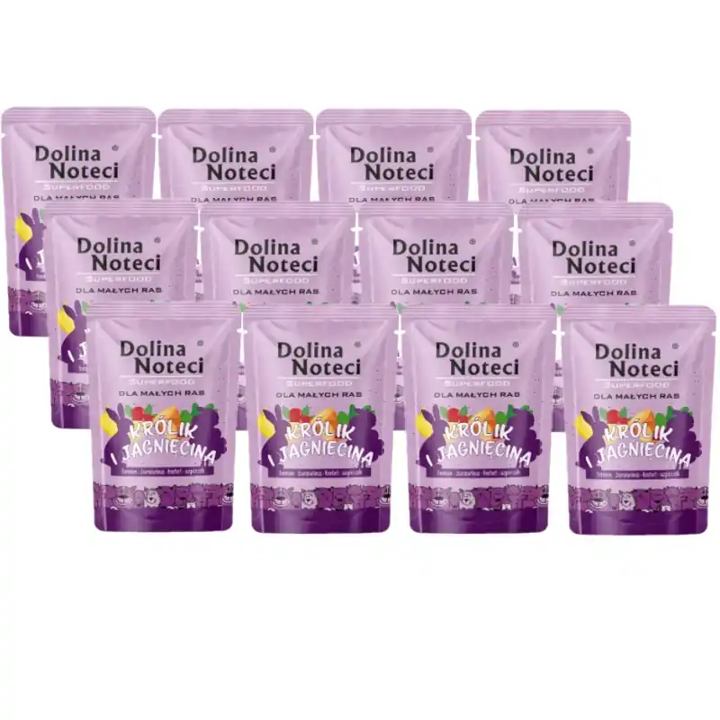 Dolina Noteci Superfood Nedves eledel kistestű kutyáknak nyúllal és bárányhússal 12x100 g Különleges ajánlat