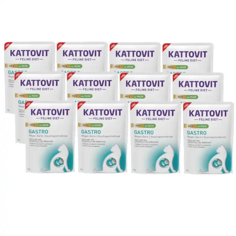 Kattovit Gastro pástétom pulykahússal, 12x85 g-os tasak Kedvezményes ár