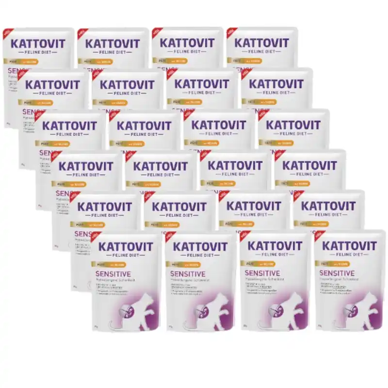 Biztonságos fizetés Kattovit Sensitive csirke pástétom 24x85 g-os tasak