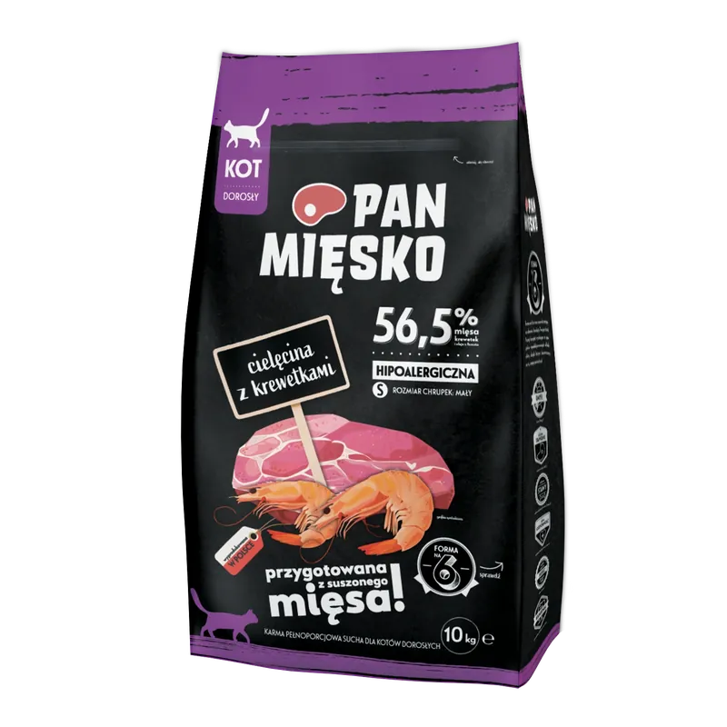 PAN MIĘSKO Borjúhús garnélarákkal S 10 kg macskáknak Különleges ajánlat