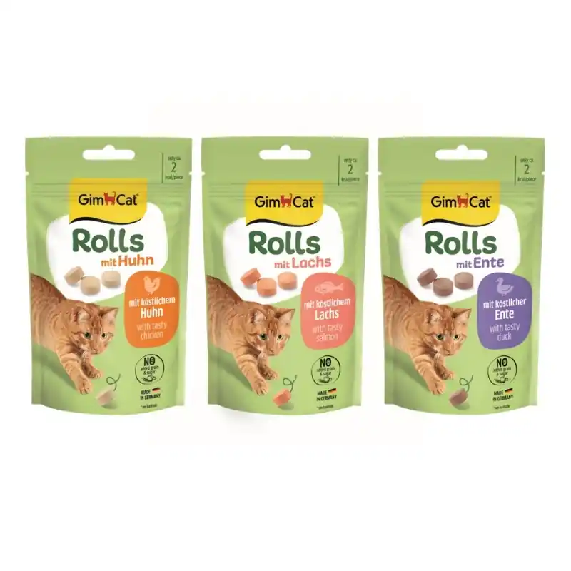 Korlátozott ajánlat GimCat Rolls macskafalatka, ízválogatás, 3x40 g
