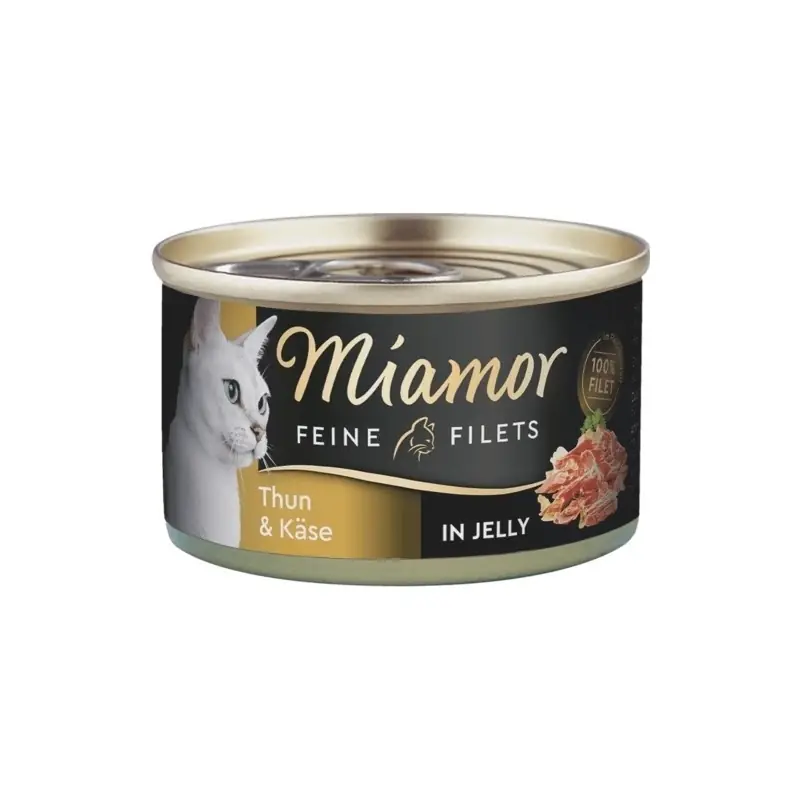 Ajánlat Miamor Feine Filets zselében - nedves macskaeledel tonhallal és sajttal 24x100 g-os konzerv