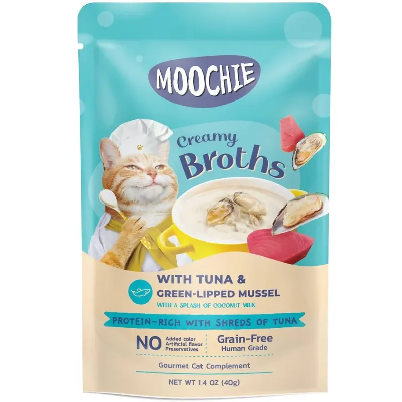 MOOCHIE Krémes leves tonhallal és zöldszájú kagylóval, gabonamentes 40 g Utolsó esély
