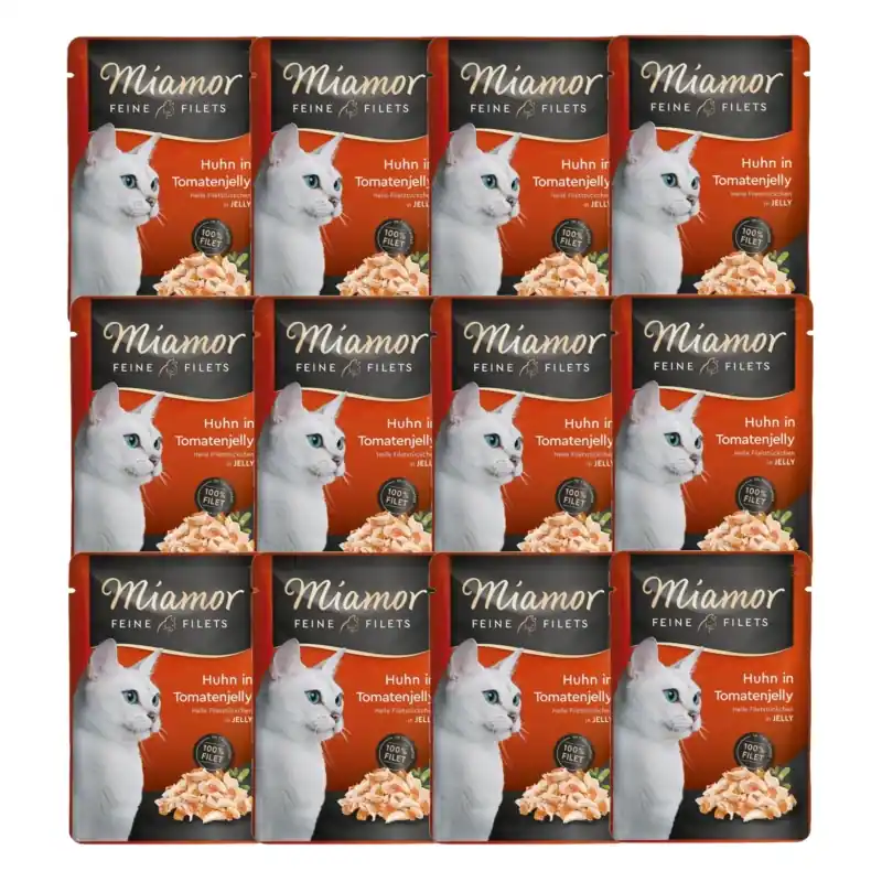 Olcsóbb Miamor Feine Filets - nedves macskaeledel tonhal és paradicsom zselében 12x100g