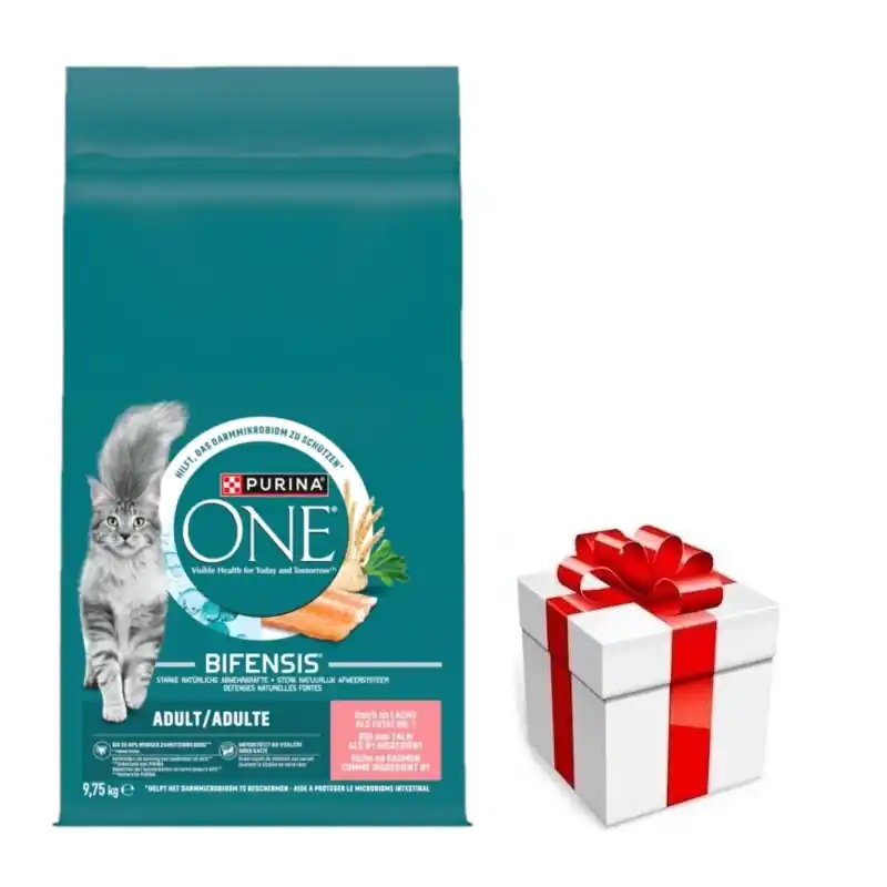 Purina One Adult Salmon & Wheat felnőtt macskáknak szánt eledel 9,75 kg + meglepetés a kutyának Biztonságos fizetés