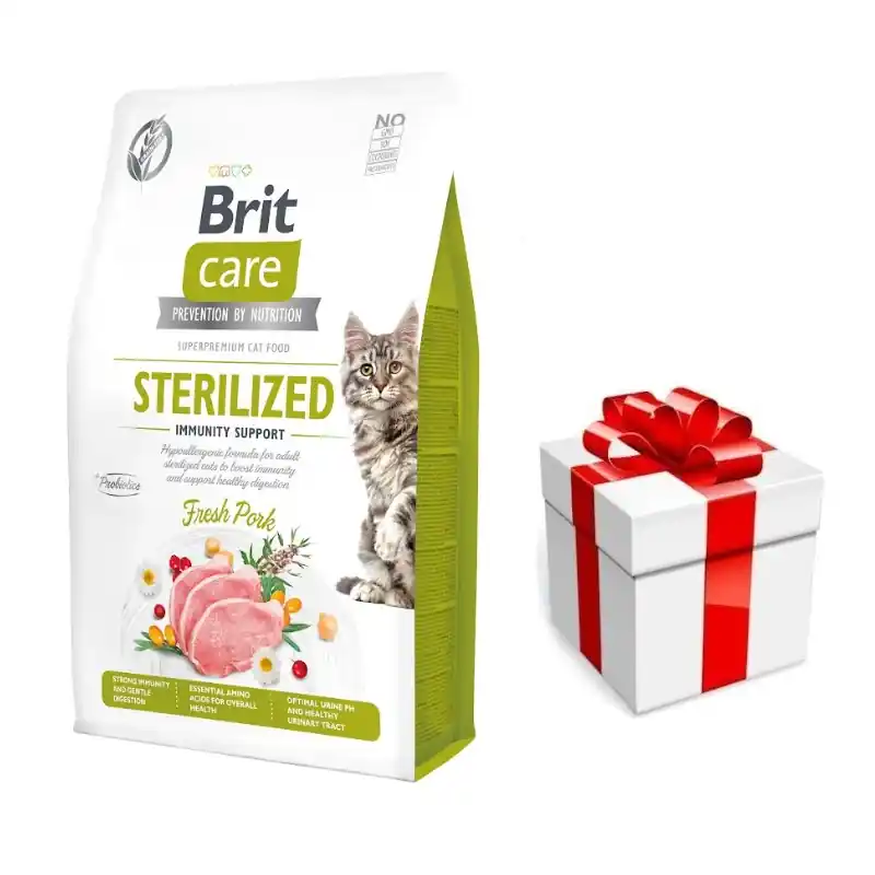 Rendeld meg most BRIT Care Cat Grain-Free Sterilized Immunity Support 7kg + MEGLEPETÉS A MACSKÁNAK