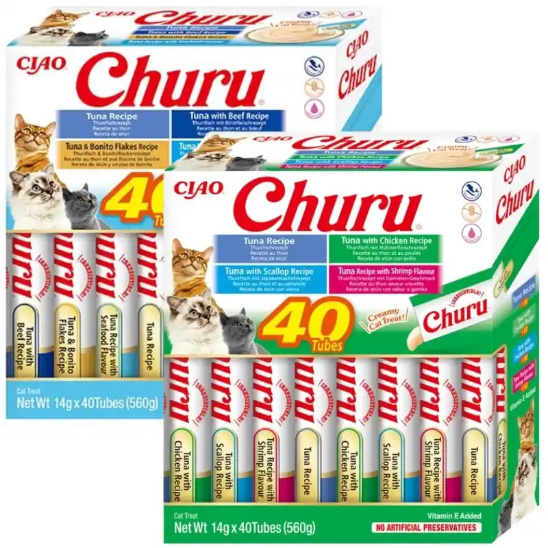 Korlátozott ajánlat INABA Churu macskáknak - Ízkeverék 2x(40x14g)