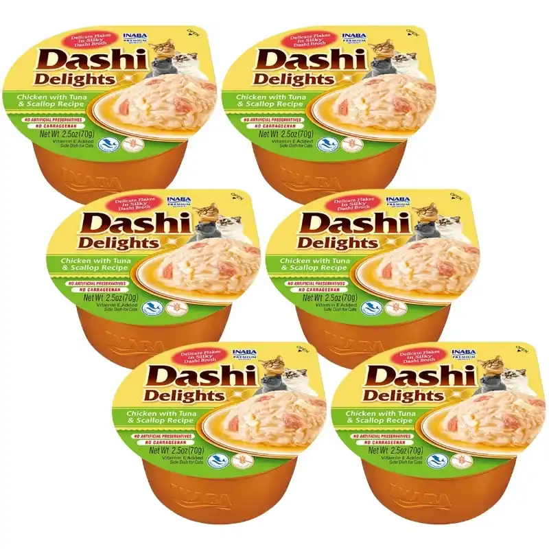 Ajánlat Inaba DASHI kiegészítő macskatáp - csirke és tonhal ízű húsleves 6x70 g