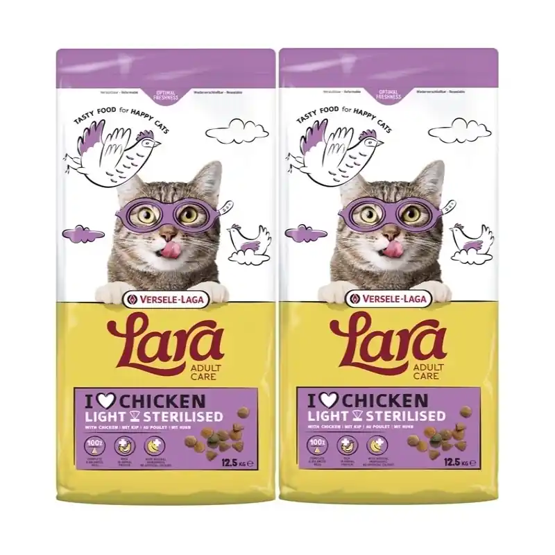 Versele-Laga Lara Adult Light Sterilized 2x12,5 kg - eledel sterilizált macskáknak Vásárlói kedvenc
