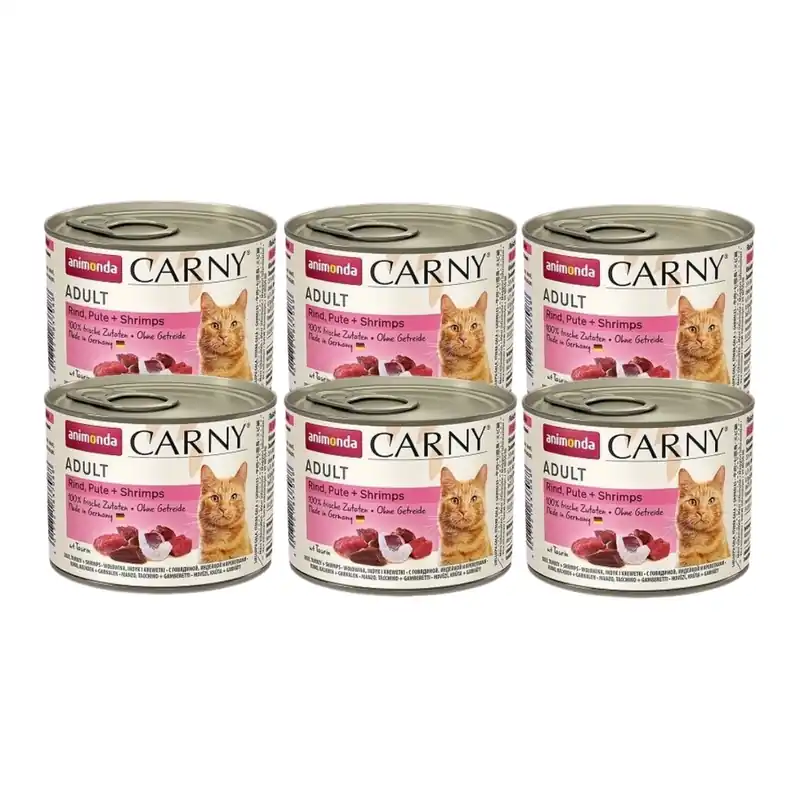 Animonda Cat Carny Adult Marhahús, pulyka és garnélarák 6x200g Prémium