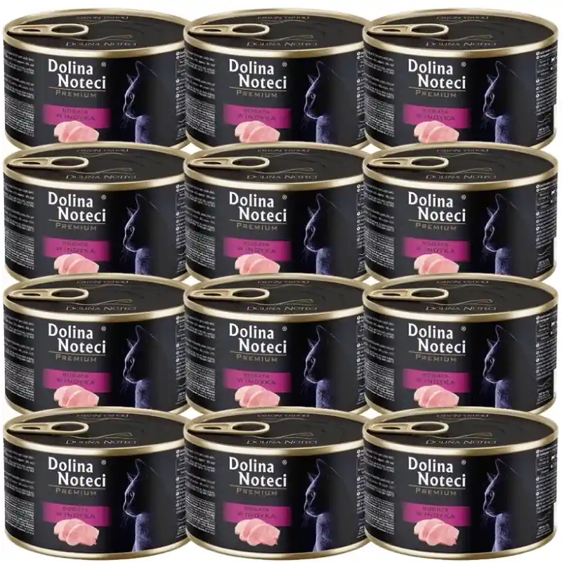 Rendeld meg most Dolina Noteci Premium macskáknak pulykában gazdag 12x185g