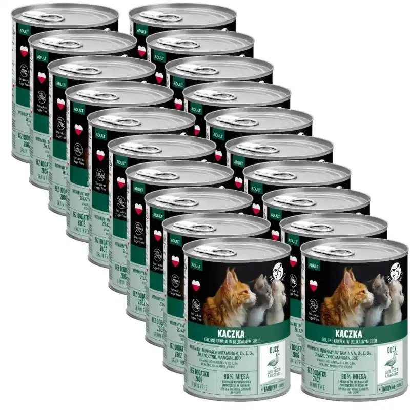 Kiárusítás PetRepublic darabok mártásban kacsával 20x400g macskáknak