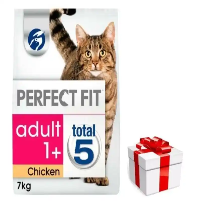 Csak ma PERFECT FIT Adult 1+ csirkével 7kg + Ingyenes Meglepetés Macskának
