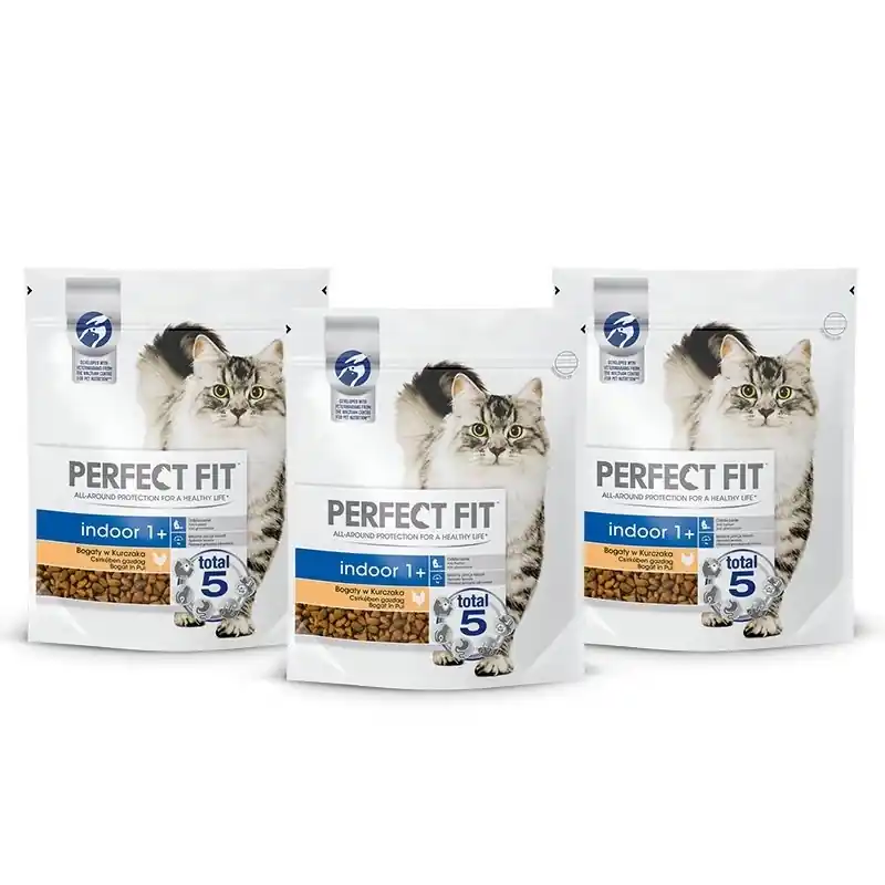 PERFECT FIT (Beltéri 1+) 3 x 750g csirkében gazdag szárazeledel beltéri macskák számára Alacsony ár