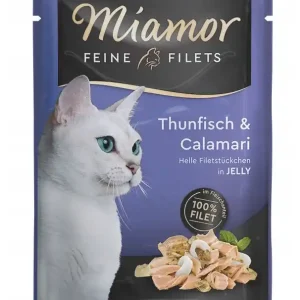 Azonnal elérhető Miamor Feine Filets - nedves macskaeledel tonhallal és tintahallal zselében 100g