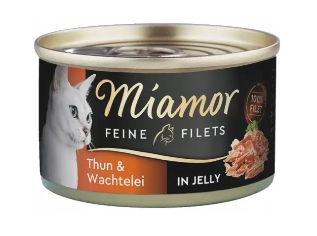 Miamor Feine Filets zselében - nedves macskaeledel tonhallal és tojással 100 g-os konzerv Árcsökkenés