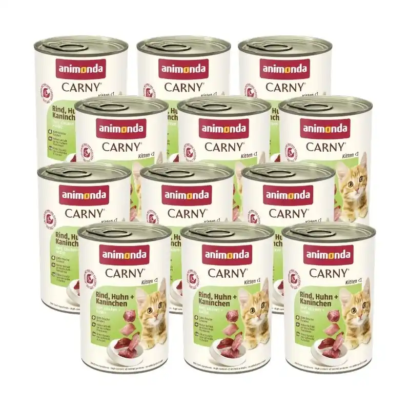 Animonda Cat Carny Kitten Marhahús, Csirke + Nyúl 12x400g Akciós ár