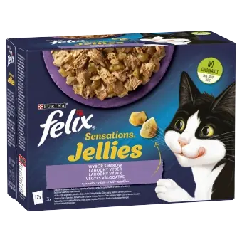 FELIX Sensation Jellies macskatáp zselés ízválaszték 12x85g Rendeld meg most