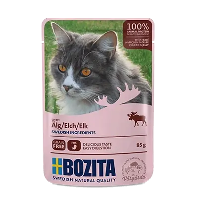 BOZITA Darabok kocsonyában jávorszarvassal 85g Azonnali szállítás