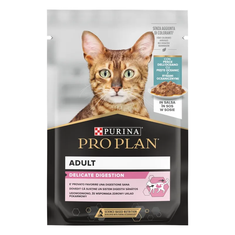 PRO PLAN Delicate Digestion macskaeledel óceáni hallal 85g Ne maradj le