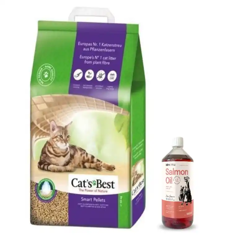Expressz kézbesítés Rettenmaier Polska JRS Cats Best Smart Pellets 20l/10kg + LAB V lazacolaj kutyáknak és macskáknak 1000ml