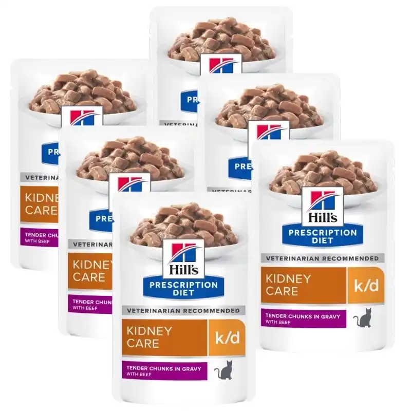 Alacsony ár Hill‘s PD Prescription Diet Feline k/d Kidney Care Marhahús 6x85g