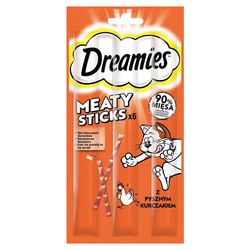DREAMIES 30g - kiegészítő eledel felnőtt macskáknak, ízletes csirkehússal Expressz szállítás