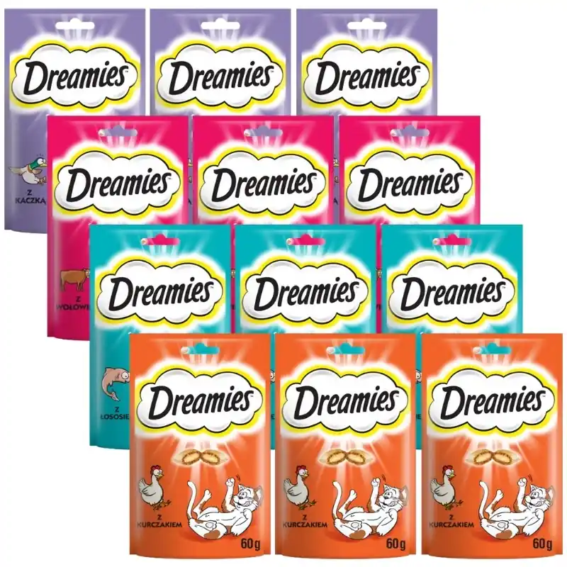 DREAMIES 12x60g macskaeledel Ízek keveréke Gyors kiszállítás
