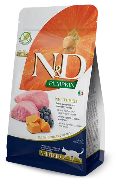 FARMINA N&D Pumpkin Feline Lamb & Blueberry Ivartalanított felnőtt 300g Olcsó