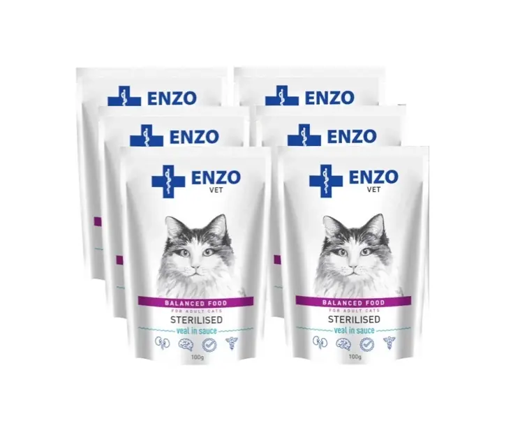 Vedd meg most ENZO VET Sterilizált borjúhús mártásban 6x100g