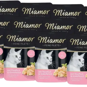 Akciós ár Miamor Feine Filets - nedves macskaeledel tonhal filé rákokkal 12x100g