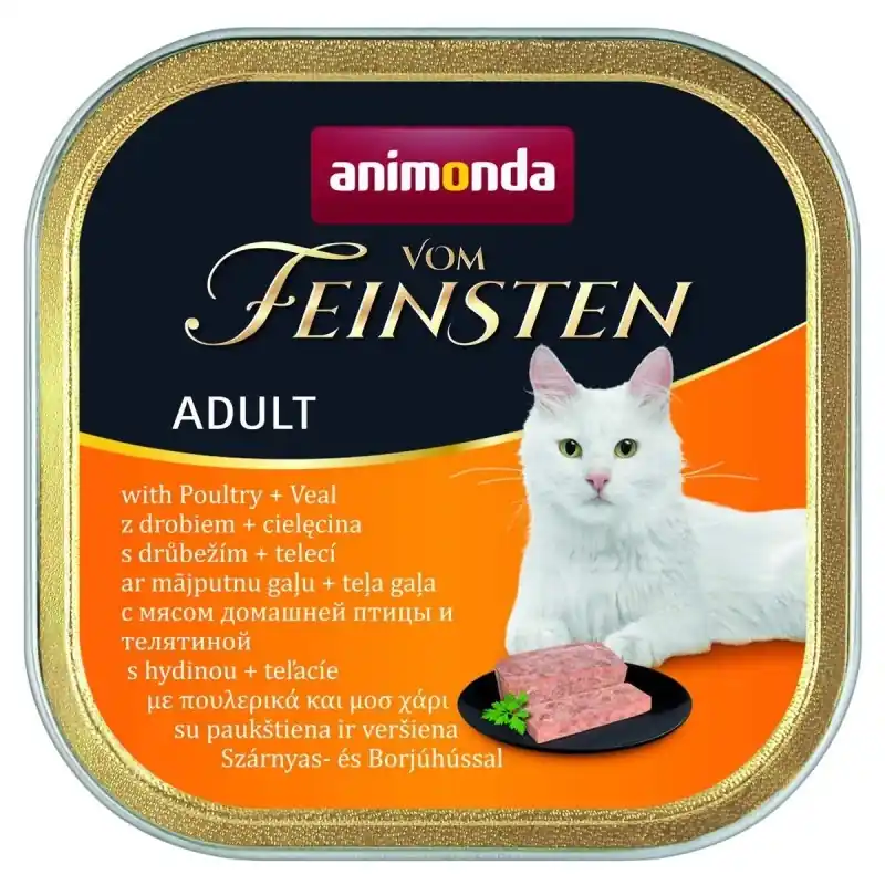 Expressz kézbesítés Animonda Vom Feinsten Adult Cat Baromfi és borjúhús 32x100g