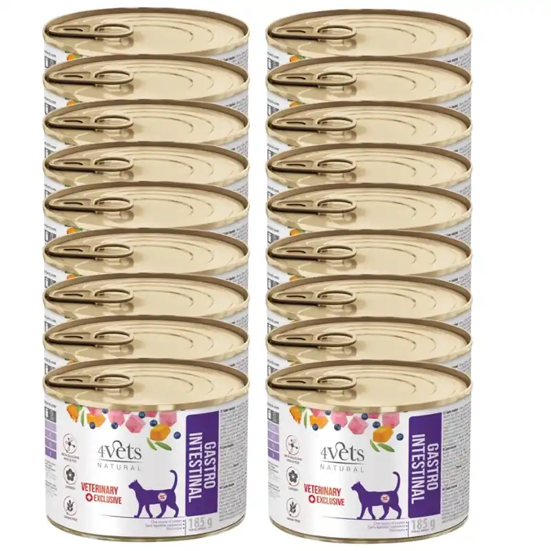 Szuper ajánlat 4Vets for cats Gastro Intestinal 18x185g