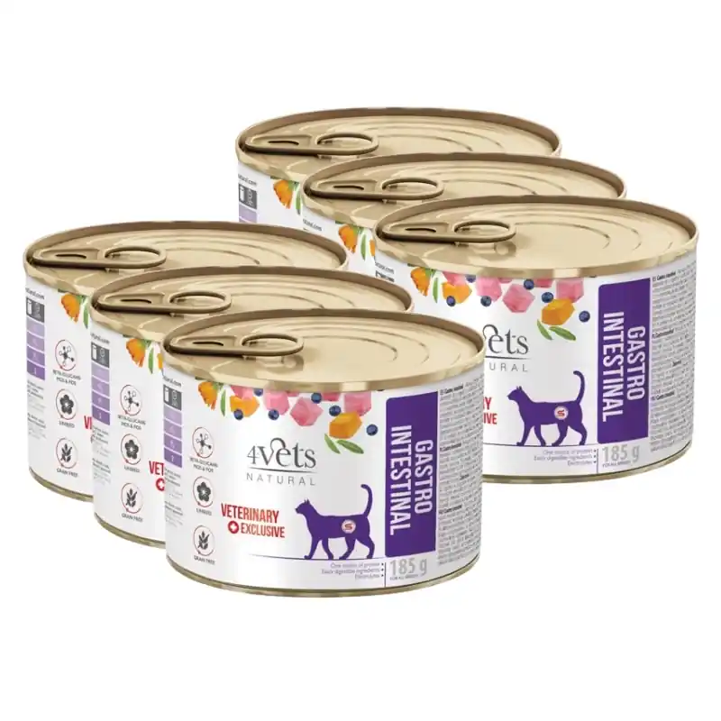 4Vets for cats Gastro Intestinal 6x185g Gyors szállítás