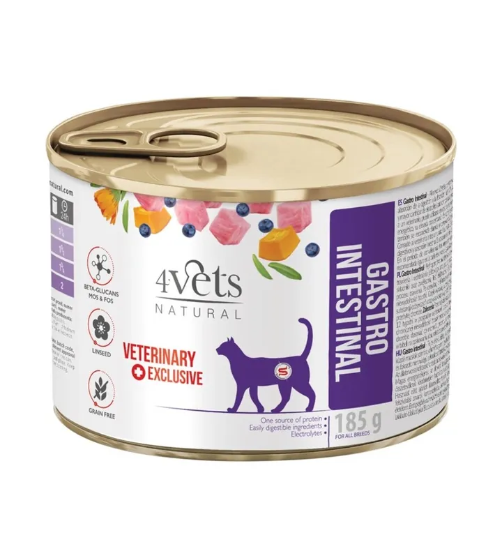 Vedd meg online 4Vets for cats Gastro Intestinal 185g