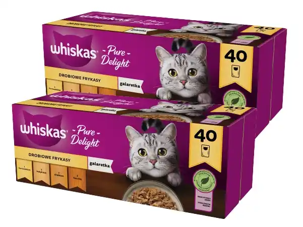 Ajánlat WHISKAS Adult tasakok 80 x 85 g Baromfi fánkok - nedves eledel felnőtt macskáknak, zselében (darabokban csirke, pulyka, baromfi, kacsa)