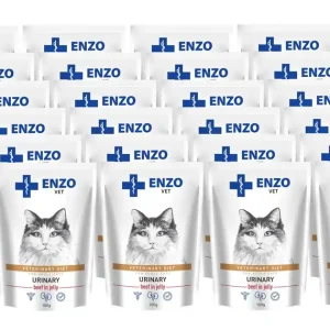 Alacsony ár ENZO VET Urinary marhahússal zselében macskáknak 24x100g