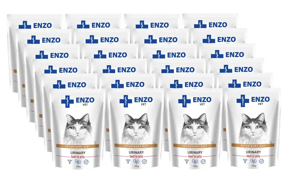 Alacsony ár ENZO VET Urinary marhahússal zselében macskáknak 24x100g