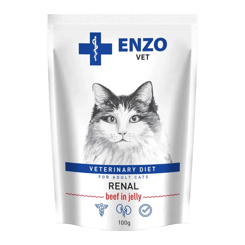 ENZO VET Renal marhahússal zselében macskáknak 100g Prémium