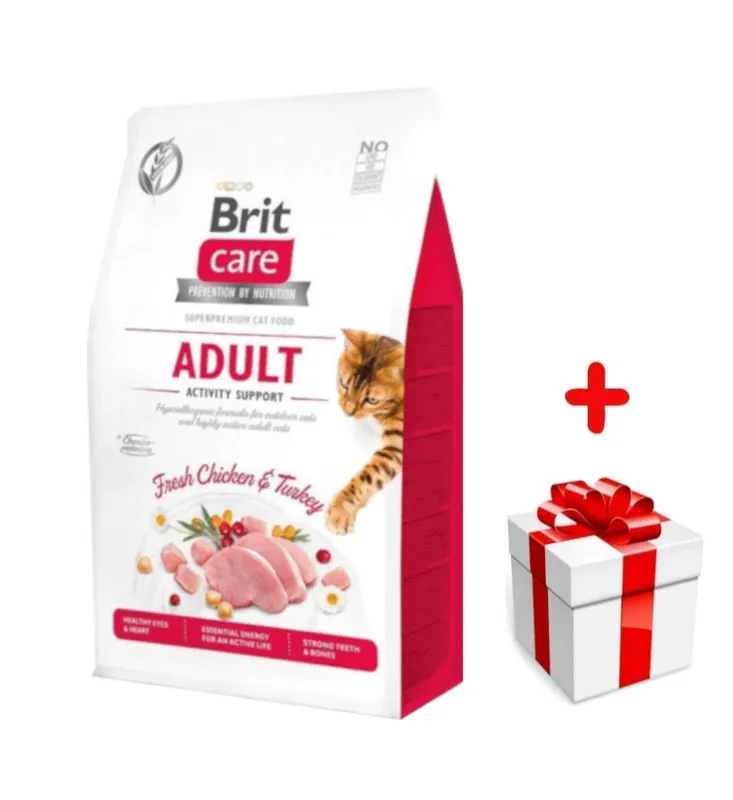 Szuper ajánlat Brit Care Cat Grain-Free Aldut Activity Support csirkével és pulykával 7kg + MEGLEPETÉS A MACSKÁNAK