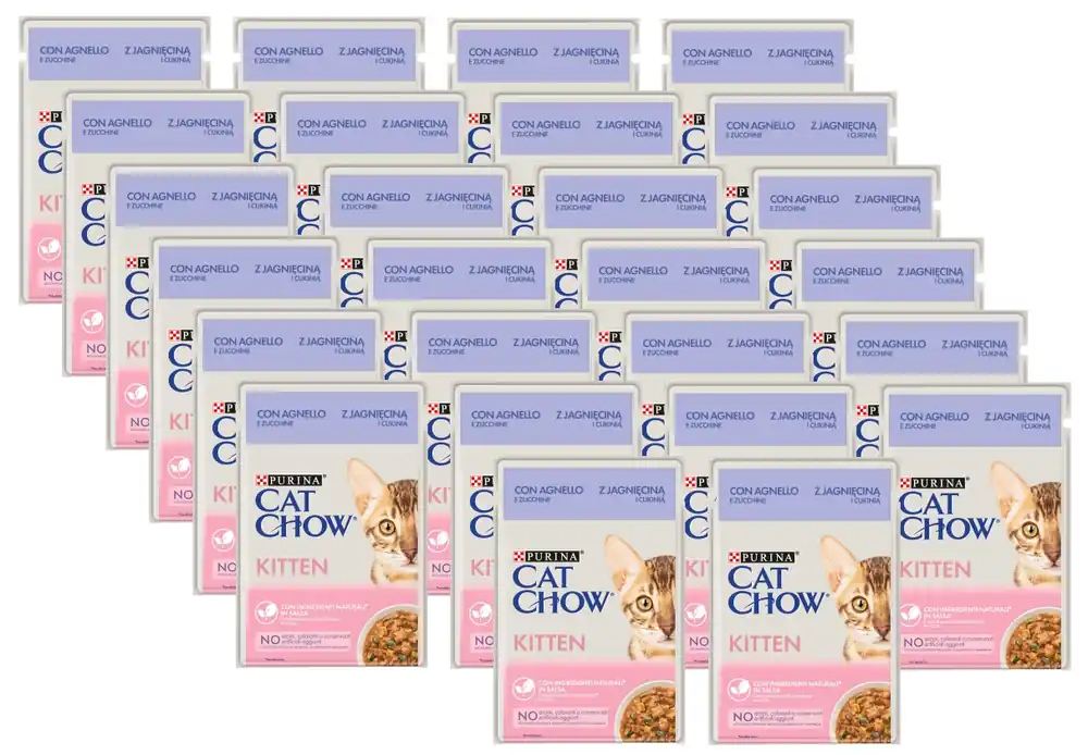 PURINA CAT CHOW Cicatáp bárányhússal és cukkinivel mártásban 26x85g Vedd meg online