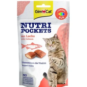 GIMCAT NUTRI POCKETS Lazacfalatok Omega 3&6-tal 60 g Expressz szállítás