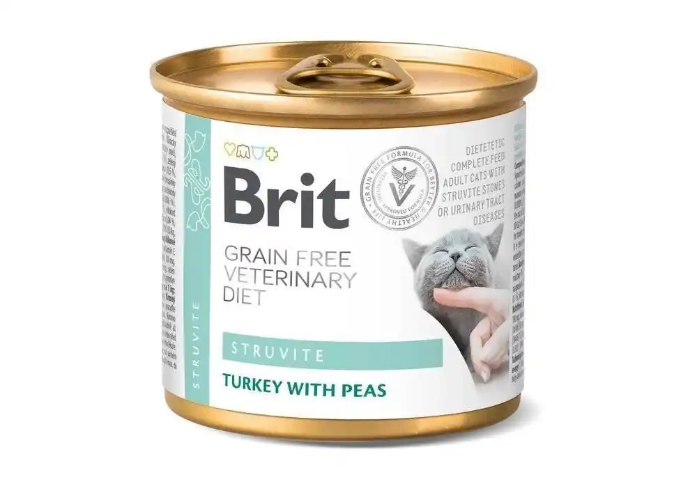 Utolsó esély Brit Grain Free Veterinary Diet Cat Struvite pulykahús borsóval 200 g
